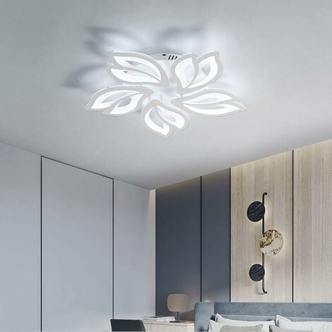 COMELY Modern LED Ceiling Light in White Acrylic, Creative Magnolia Petals Design, for Living Room, Bedroom and Hallway - 40W - White Light 6500K