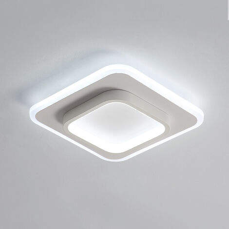 COMELY LED-Deckenlampe 21W 2700LM Moderne quadratische Kaltweiß 6500K Acryl Innenbeleuchtung Schlafzimmer Flur Balkon Küche Durchmesser 24cm