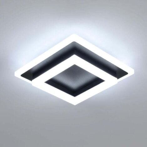 COMELY LED-Deckenleuchte, 24 W, 2700 lm, quadratische Deckenlampe, moderne schwarze LED-Deckenleuchte für Flur, Schlafzimmer, Badezimmer, Küche, Wohnzimmer, 6500 K kaltweißes Licht