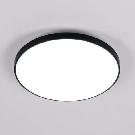 COMELY LED Deckenleuchte 24W,2400LM Wasserdicht IP40, Moderne Runde LED Deckenlampe 6000K für Badezimmer, Schlafzimmer, Küche, Wohnzimmer, Balkon (Schwarz)