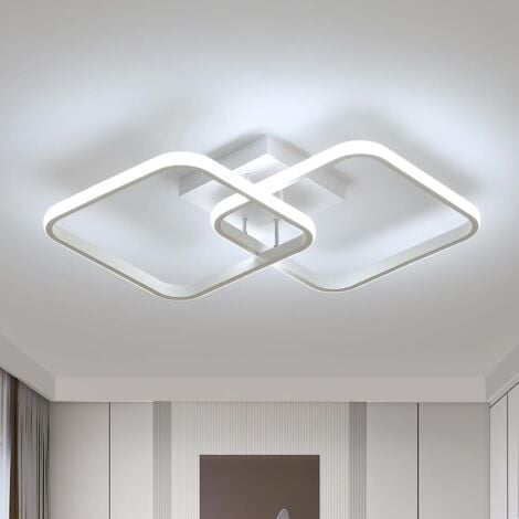 COMELY LED Deckenleuchte, 42W 4700LM, Quadratische Acryl Deckenlampe, Moderner Aluminium Lampenschirm 59CM für Küche, Esszimmer, Schlafzimmer - Weiß - Weißes Licht 6500K