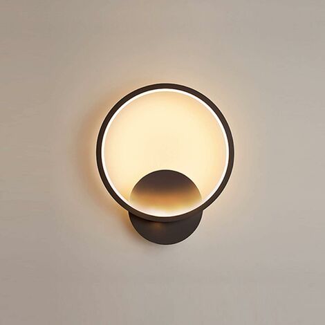 COMELY LED Wall Light Indoor 13W Round Wall Lamp Black Warm White 3000K Modern for Bedroom Living Room Staircase Hallway AC 220V [Energy Class F]