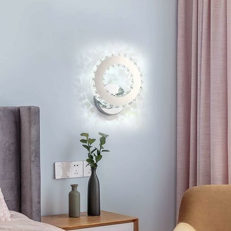 COMELY LED-Wandleuchte, K9-Kristall, 16 W, Wandleuchte, Wandlampe für Wohnzimmer, Schlafzimmer, Flur, kaltweißes Licht