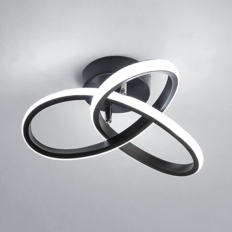 COMELY Modern LED Ceiling Light, 22W 2500LM Ceiling Lamp for Bedroom, Living Room, Hallway, Diameter 25cm - Chrome - Cool White Light 6500K