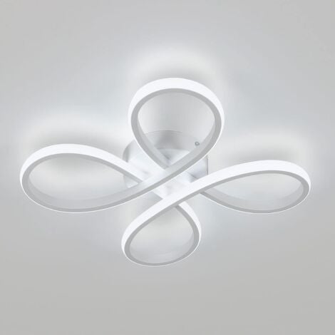 COMELY Modern LED Ceiling Light, 30W Floral Design Ceiling Lamp, LED Ceiling Light Fixture for Bedroom, Living Room, Dining Room, Kitchen - White - Warm White Light 3000K