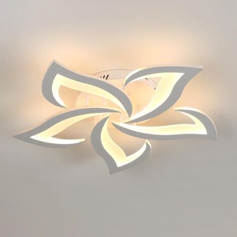 COMELY Modern LED Ceiling Light, 48W 6500LM Acrylic Creative Flower Shape 5 Heads Warm White 3000K for Living Room Bedroom Dining Room Kitchen