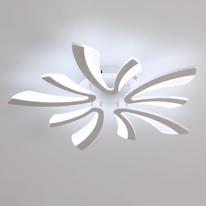 COMELY Modern LED Ceiling Light 50W - White Acrylic Light Fixture, 6500K Cool White Light, Ideal for Living Room, Bedroom - Dimensions 71cm