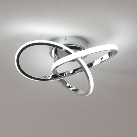 COMELY Modern LED Ceiling Light, Creative LED Ceiling Luminaire in Aluminum 30W, Chandelier Lamp for Kitchen, Living Room, Bedroom, Dining Room - Silver - White Light 6500K