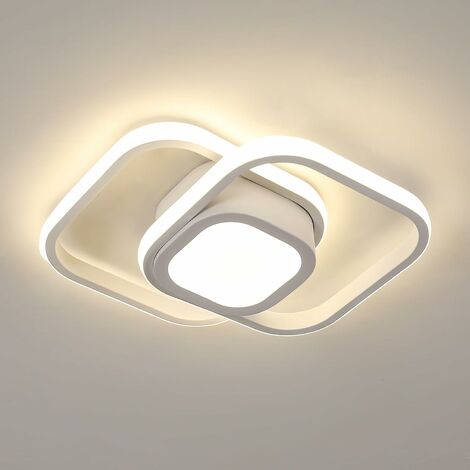 COMELY Moderne LED-Deckenleuchte 32W mit doppeltem Quadrat, für Wohnzimmer, Schlafzimmer, Küche, Flur - Weiß - Neutrales Licht 4000K - 12 cm Sumpf
