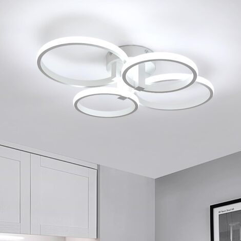 COMELY Moderne LED-Deckenleuchte, Runde Deckenlampe 48W 5400LM, Deckenleuchten aus Acryl und Metall für Wohnzimmer, Schlafzimmer, Küche, Esszimmer - Kaltes Weißes Licht 6500K