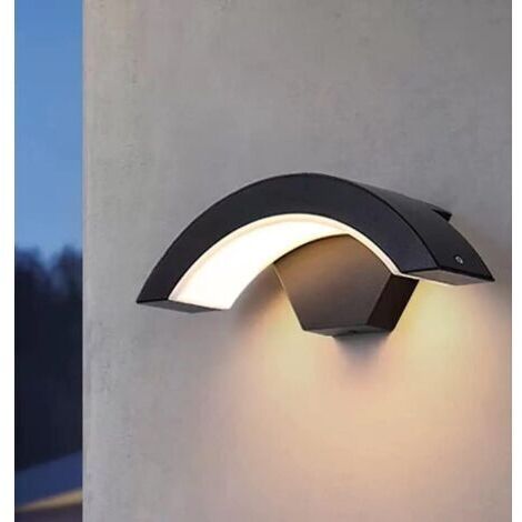 COMELY Schwarze LED-Außenwandleuchte, IP54 Wasserdicht, 24W, 2700LM, Warmweißes Licht 3000K, für Villa, Veranda, Einfahrt, Garten, Balkon - Ohne Bewegungsmelder