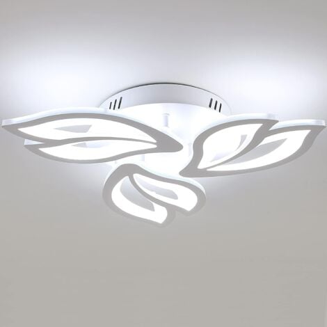 COMELY Moderner LED-Deckenleuchter aus weißem Acryl, Kreatives Design Magnolienblütenblätter, für Wohnzimmer, Schlafzimmer und Flur - 40W - Weißes Licht 6500K