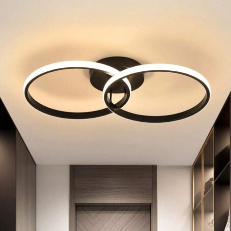 COMELY Plafón LED Moderno de Aluminio, Diseño Circular, para Dormitorio, Sala de Estar, Oficina - Negro - 42W - Luz Neutra 4500K