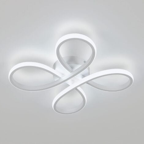 COMELY Plafón LED Moderno, Lámpara de Techo Diseño Floral 30W, Luminaria de Techo LED para Dormitorio, Salón, Comedor, Cocina - Blanco - Luz Blanca Fría 6500K