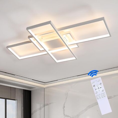 COMELY Plafón LED Regulable, 85W 9560LM, Luminaria de Techo, 105cm con Control Remoto para Salón Dormitorio Cocina Oficina, 3000K-6500K