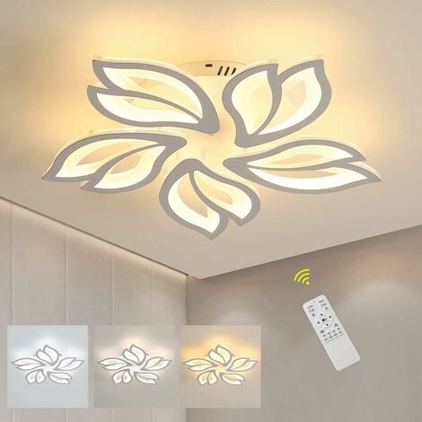 COMELY Plafoniera a LED dimmerabile, 60W 4500LM Lampada da soffitto moderna a forma di petalo creativa con telecomando, Plafoniera a lampadario in metallo acrilico per soggiorno, camera da letto, sala