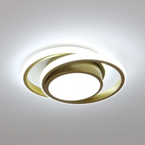 COMELY Plafoniera a LED, moderna lampada da soffitto 35W 2350LM, plafoniera rotonda color oro per corridoio, camera da letto, cucina, soggiorno, bianco freddo 6500K