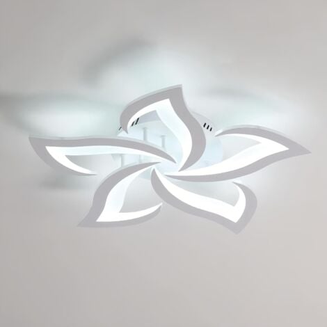 COMELY Plafoniera a LED, moderna lampada da soffitto 60W 4500LM, moderna plafoniera a petalo per soggiorno, cucina, bagno, camera da letto, sala da pranzo (bianco freddo 6000K, diametro 60 cm)