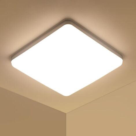 COMELY® Plafoniera a LED, pannello LED da 36 W, lampade da soffitto moderne quadrate, plafoniera in acrilico per bagno, soggiorno, cucina, camera da letto, corridoio, balcone, garage, luce calda 3000