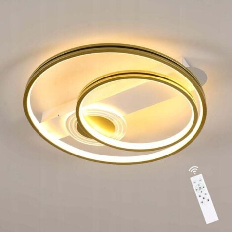COMELY Plafoniera LED moderna dimmerabile, plafoniera LED rotonda in oro da 42 W, lampadario LED in alluminio per soggiorno, camera da letto, cucina (3000 K-6500 K)