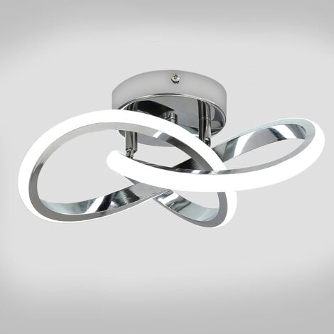 COMELY Plafoniera LED Moderna, Lampada da Soffitto 22W 2500LM, Lampadario per Camera da Letto, Salotto, Corridoio, Diametro 25cm - Cromo - Luce Bianca Fredda 6500K