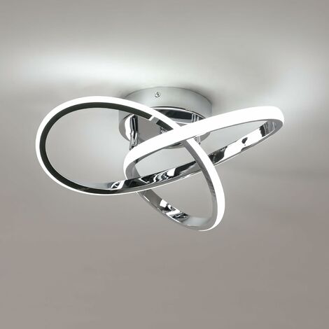 COMELY Plafoniera LED Moderna, Lampada da soffitto LED Creativa in Alluminio 30W, Lampadario per Cucina, Soggiorno, Camera da letto, Sala da pranzo - Argento - Luce Bianca 6500K