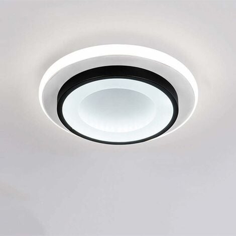 COMELY Plafoniera LED Nero e Bianco 20W 2650LM Circolare in Alluminio, Diametro 23cm, per Camera da Letto, Corridoio, Soggiorno (Regolabile 3000K-6500K)