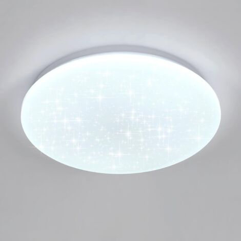 COMELY Plafonnier 24W Lampe de Plafond Ronde Effet Étoiles, Lustre LED Moderne pour Cuisine Chambre Enfant Couloir Salle De Bain - Blanc Neutre 4000K