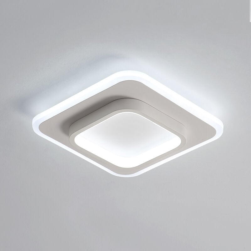 Comely - Plafonnier led 21W 2700LM Moderne Carré Blanc Froid 6500K Acrylique éclairage Intérieur Chambre Couloir Balcon Cuisine Diamètre 24cm