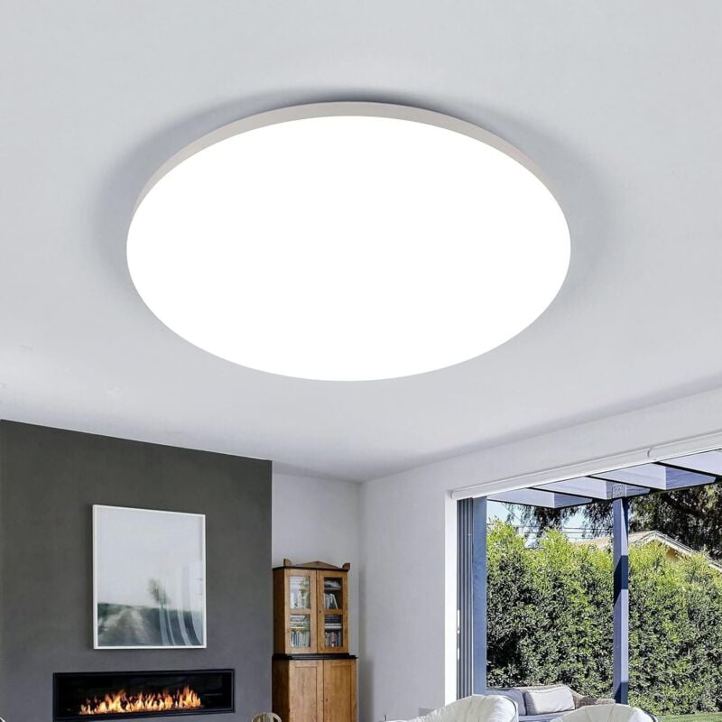 Comely - Plafonnier led Blanc Rond de 30cm de Diamètre - 24W (Lumière Blanche 6500K) - Protection Anti-Insectes et Anti-Poussière