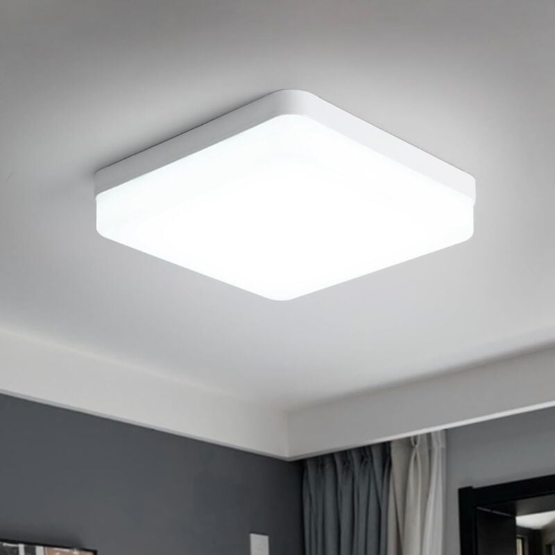 Comely - Plafonnier led Carré, 24W 2700LM Lampe de Plafond Moderne, Imperméable IP44 Luminaire Plafonnier, Luminaires Intérieur Pour Cuisine, Salon,