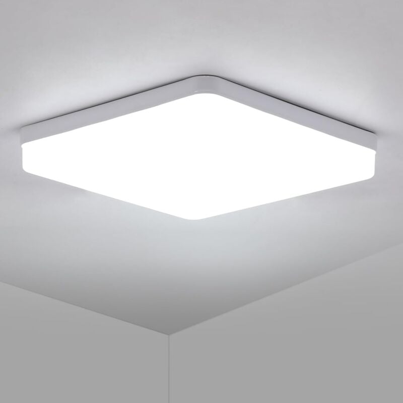 Comely - Plafonnier Led Carré 36W 6500K Blanc Froid Plafonnier Led Étanche IP40, Plafonnier Led Moderne pour Salle de Bain, Chambre, Couloir, Bureau