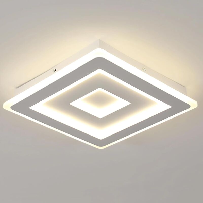 Comely - Plafonnier led Carré Moderne, Lampe de Plafond led 52W, Luminaire Plafonnier en Acrylique Blanc ø 40cm pour Chambre à Coucher, Salon,