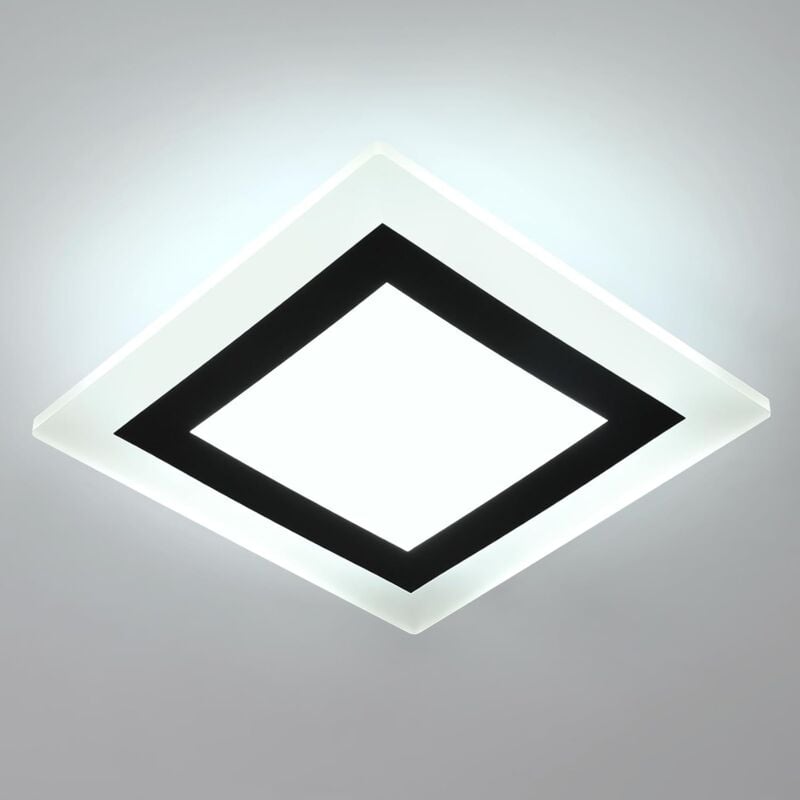 Comely - Plafonnier led Créatif, 24W 2500LM, Luminaire Carré en Aluminium et Acrylique pour Salon, Chambre à Coucher, Cuisine, Salle à Manger - Blanc