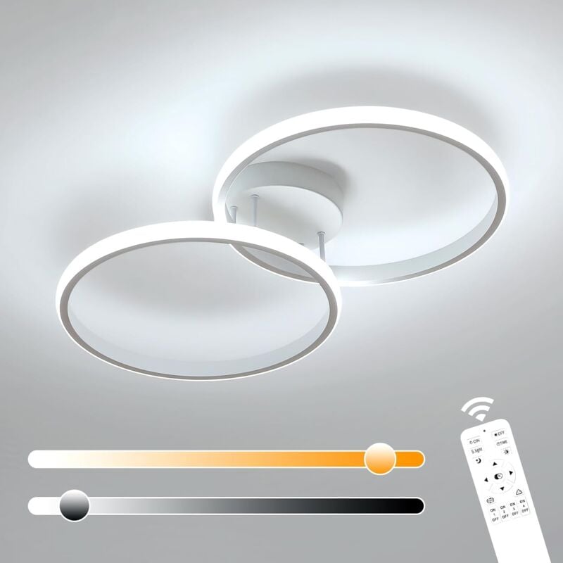 Comely - Plafonnier led Dimmable, 39W 4275LM Luminaire Plafonnier led Chambre Moderne avec Télécommande 3000K-6500K, Lampe de Plafond en Acrylique