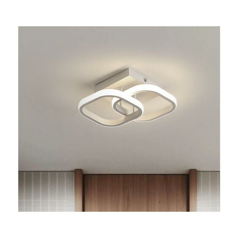 Plafonnier led Dimmable, Luminaire Rectangulaire Blanc 19W, Éclairage Moderne 3000K-6500K, Industriel pour Salon et Chambre - Comely