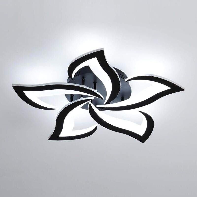 Plafonnier led en 48W moderne acrylique en forme de pétale d'hirondelle noire à 5 têtes (lumière blanche) - Comely