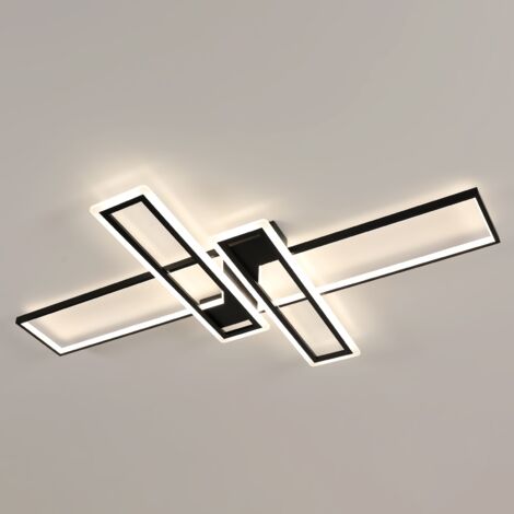 COMELY Plafonnier LED, Luminaire Plafonnier 4500K, Lampe de Plafond LED Moderne , Applicable à Salon, Cuisine, Chambre, Balcon, Couloir (Noir, 120806 cm)