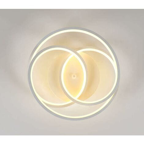 COMELY Plafonnier LED, Luminaire Plafonnier Moderne 40W 2600LM, Blanc Chaud 3000K, Créatif Lampe de Plafond en Acrylique, pour Chambre à coucher Balcon Cuisine Couloir, Dia 30cm [Classe énergétique E]