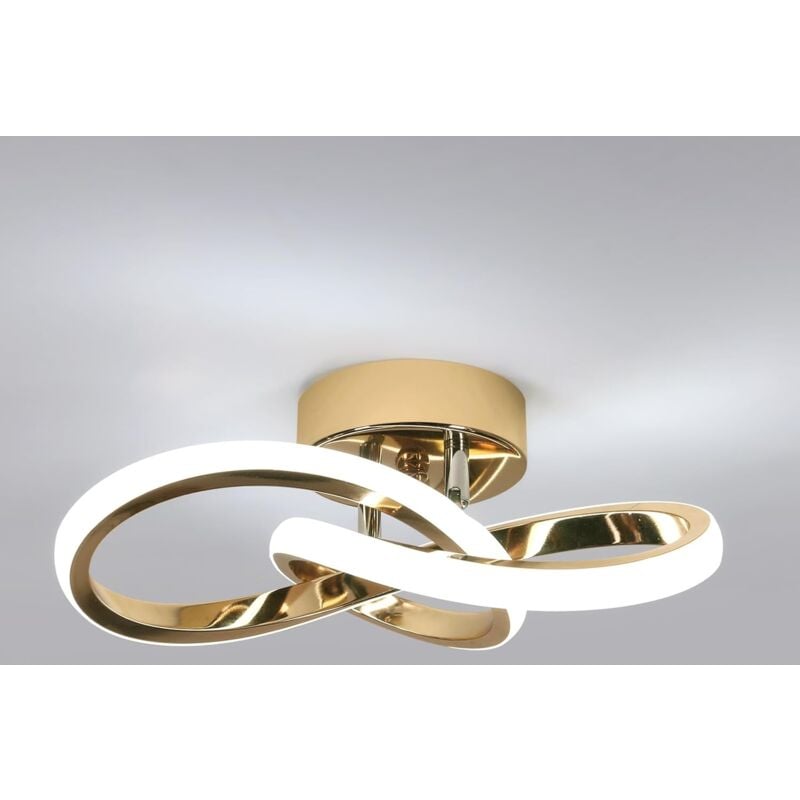 Comely - Plafonnier led Moderne, 22W 2500LM Lampe de Plafond Or, Luminaire Plafonnier led pour Chambre, Salle à manger, Cuisine, Couloir, Lumière