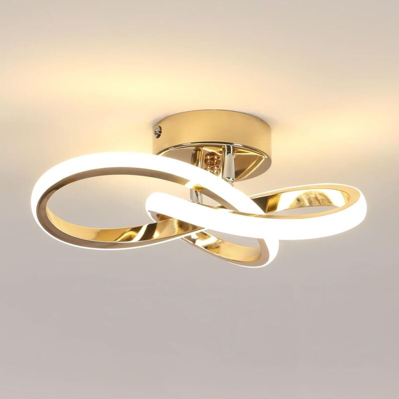 Plafonnier led Moderne, 22W Luminaire Plafonnier led Blanc Naturel 4500K, Or Lampe de Plafond en Aluminium pour Chambre Couloir Cuisine Balcon