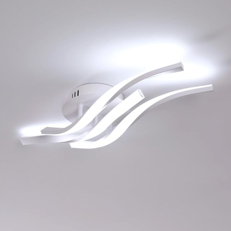 Comely - Plafonnier led Moderne 24W 2700LM - Luminaire Créatif pour Chambre, Salon, Salle de Bains, Couloir, Cuisine - Blanc Froid 6500K, Longueur