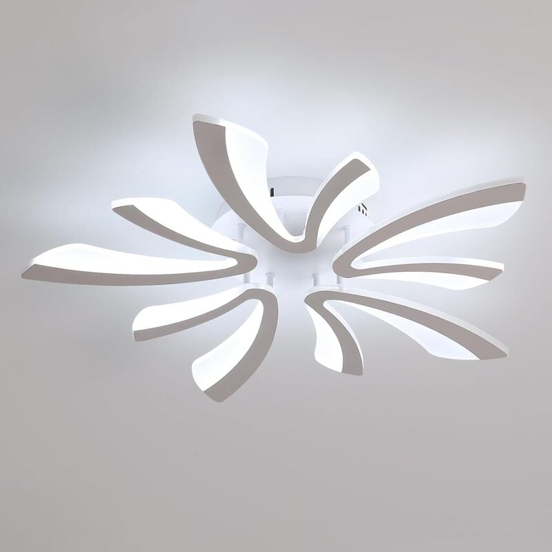 COMELY Plafonnier LED Moderne 50W - Luminaire en Acrylique Blanc, Lumière Blanche Froide 6500K, Idéal pour Salon, Chambre à Coucher - Dimensions 71cm