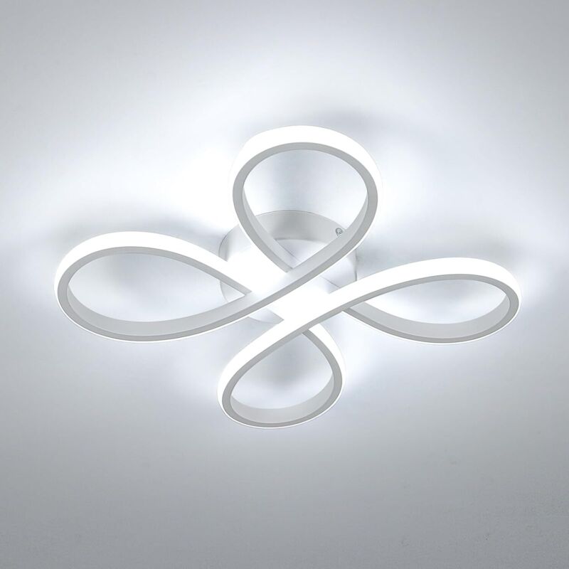 Plafonnier led Moderne, 30W Lampe de Plafond Design Floral, Luminaire Plafonnier led pour Chambre, Salon, Salle à Manger, Cuisine - Blanc - Lumière