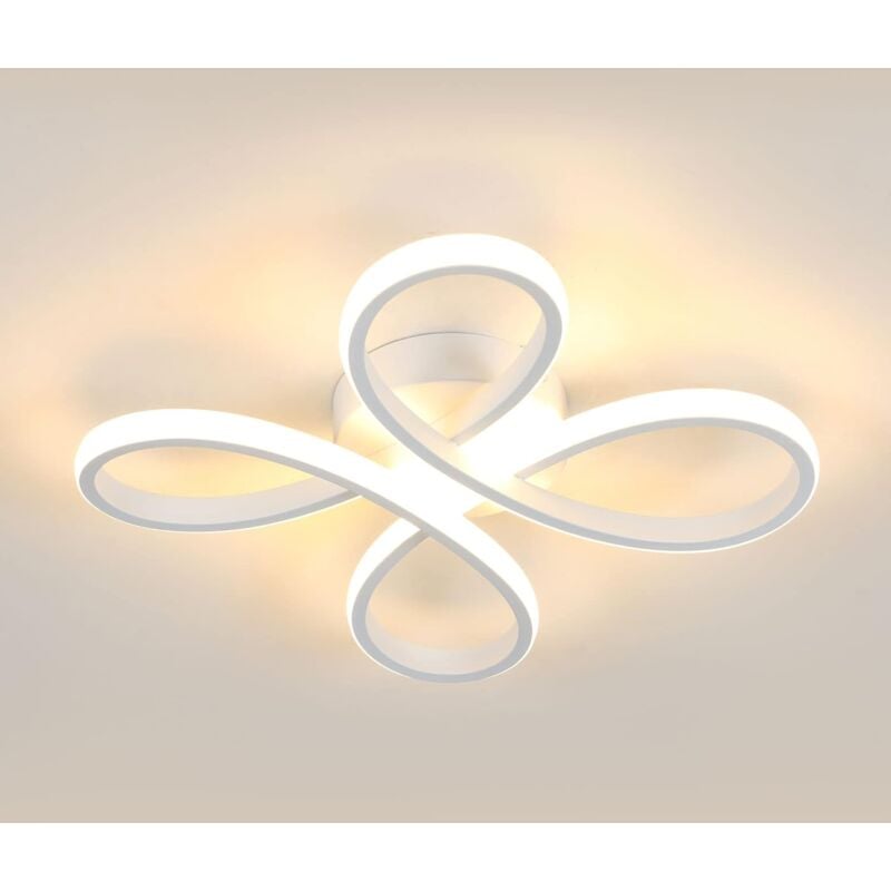 Plafonnier led Moderne, 30W Lampe de Plafond Design Floral, Luminaire Plafonnier led pour Chambre, Salon, Salle à Manger, Cuisine - Blanc - Lumière
