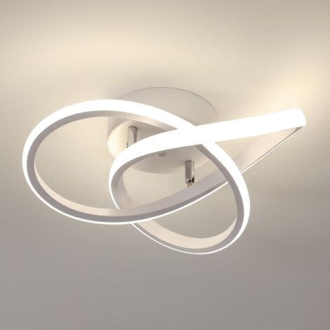 COMELY Plafonnier LED Moderne, Lampe de Plafond 30W 3375LM en Forme de Fleur Créative, Plafonnier Luminaire pour Chambre à Coucher, Couloir, Cuisine, Salle de Bain, Blanc, Lumière Naturelle 4500K [Cla