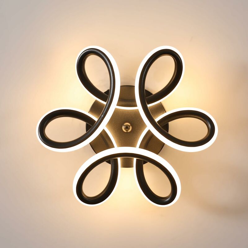 COMELY Plafonnier LED Moderne Noir - 22W 2500LM, Lumière Chaude 3000K, Parfait pour Balcon, Couloir, Chambre, Escaliers