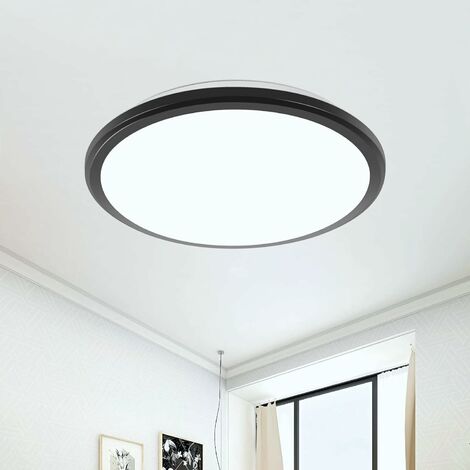 COMELY Plafonnier LED Rond 24W - Blanc Froid 6500K, 2000LM, Étanche IP54, Idéal pour Salle de Bain, Salon, Chambre, Cuisine