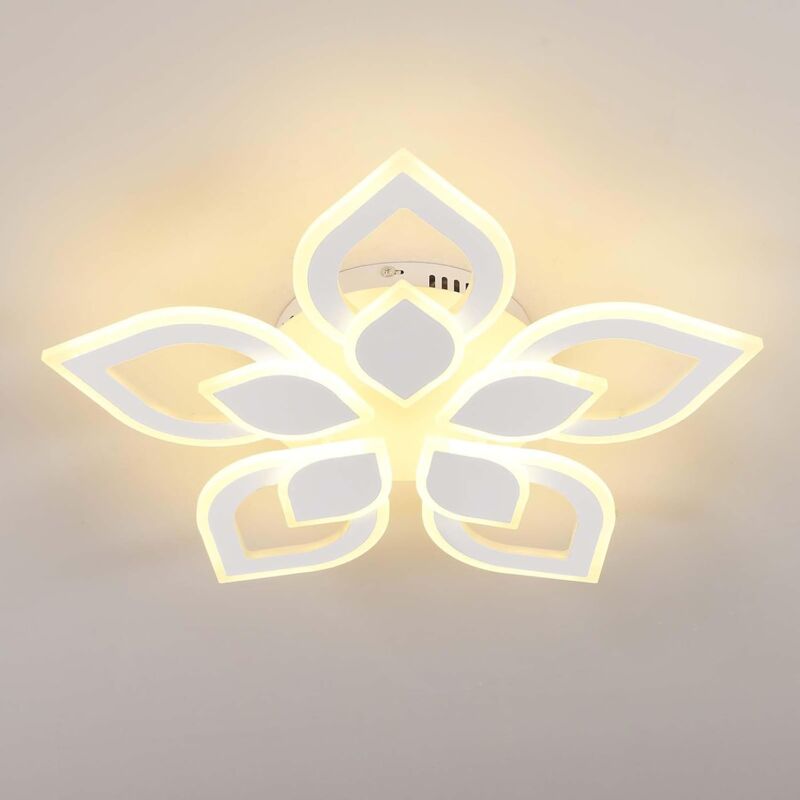 Comely - Plafonnier led Salon Moderne, 65W 7312LM Luminaire Plafonnier led Créatif Pétales Design 56CM, Acrylique Lampe de Plafond led Blanc pour