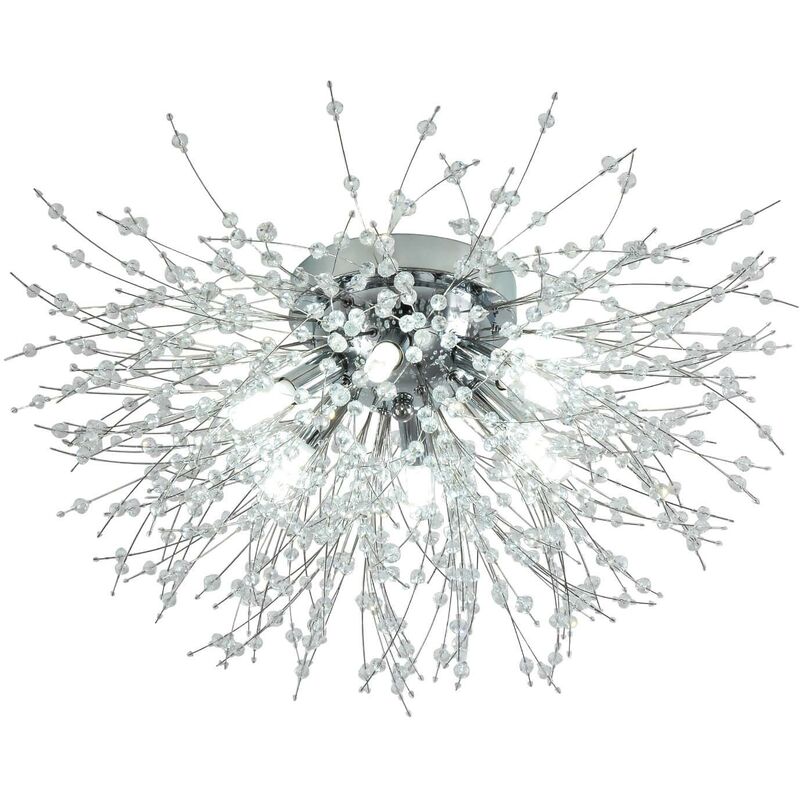 Comely - Plafonnier moderne, plafonnier à 5 lumières en cristal pour le salon, évier feux d'artifice, tri-color gradable avec interrupteur à cordon,